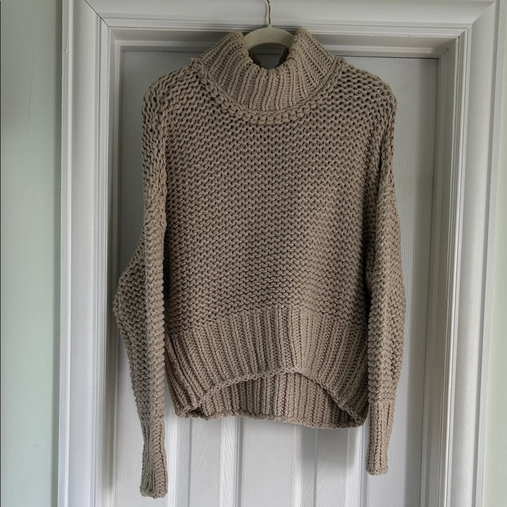 Free People Tan Turtleneck Sweater
